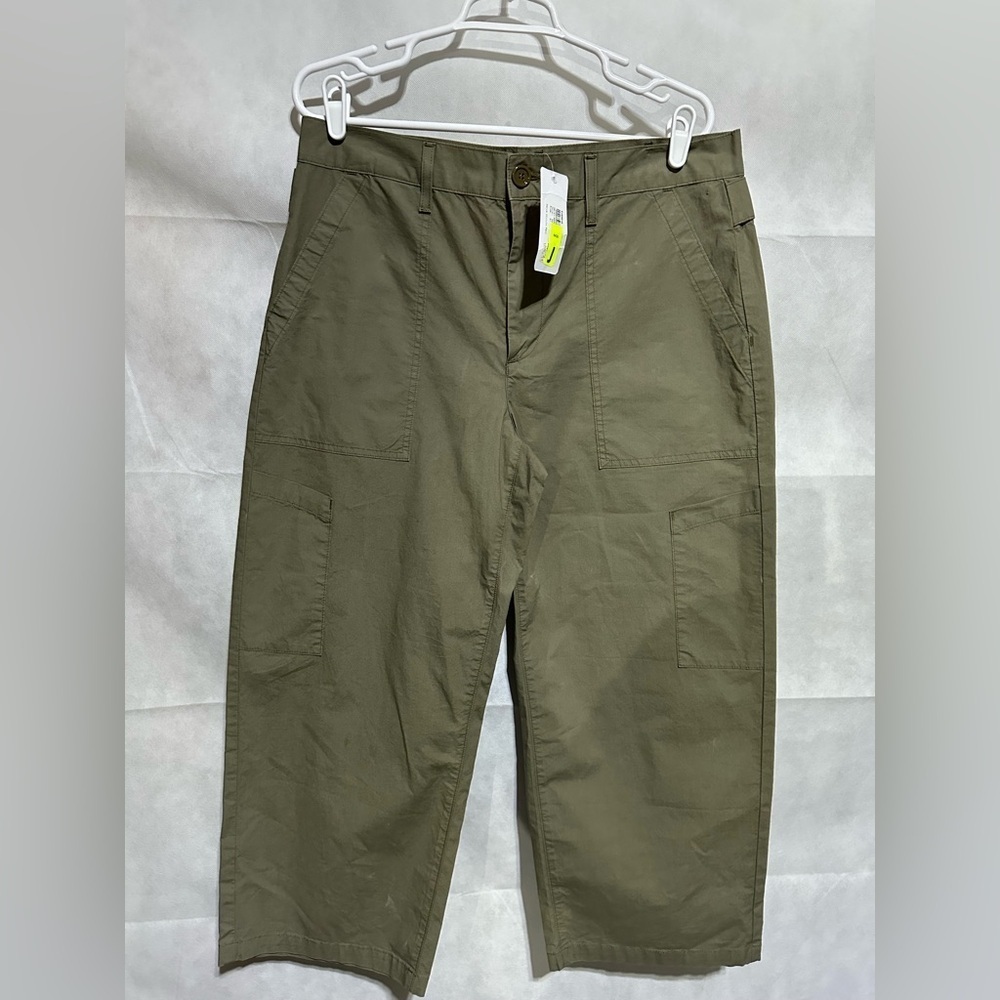 NEW AGOLDE Daria Utility Pant Sz 31 Green Wide Leg Barrel Cargo Cropped Pockets